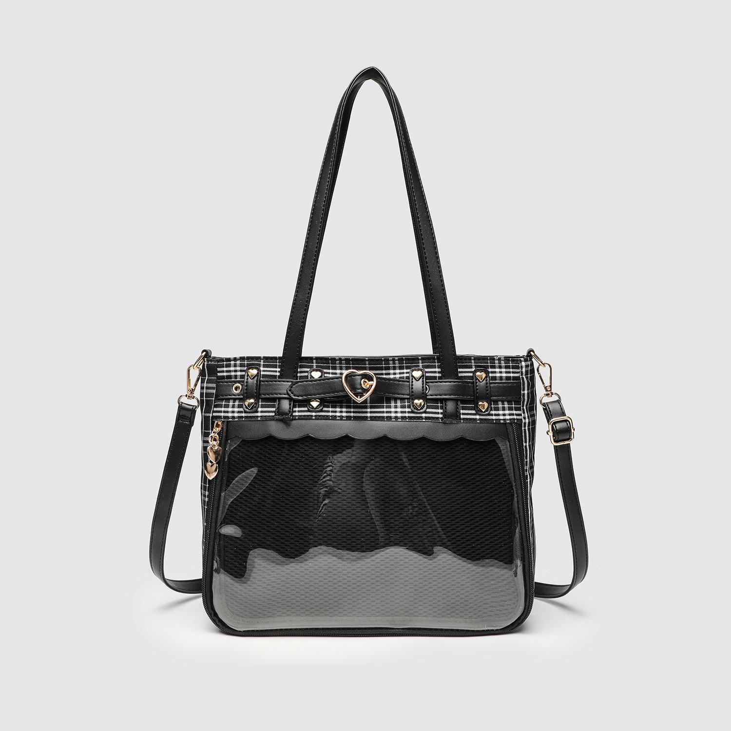 

New chain portable shoulder bag niche design two-dimensional student commuter messenger bag чёрный