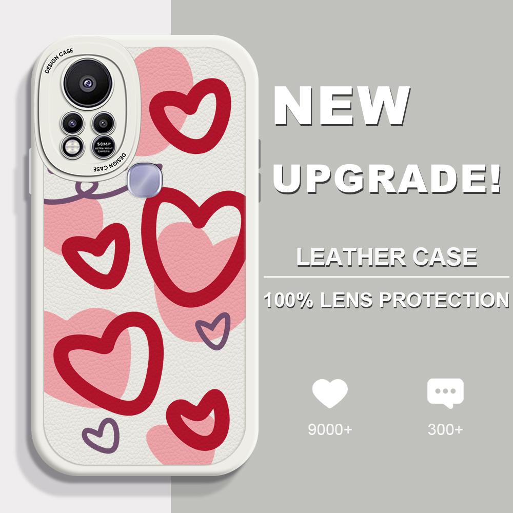 Slim Skin Feeling Cartoon Flowers Love Heart Soft Silicone PU Leather Cover Phone Case for iPhone Samsung Huawei Honor Xiaomi Redmi OPPO Realme Vivo
