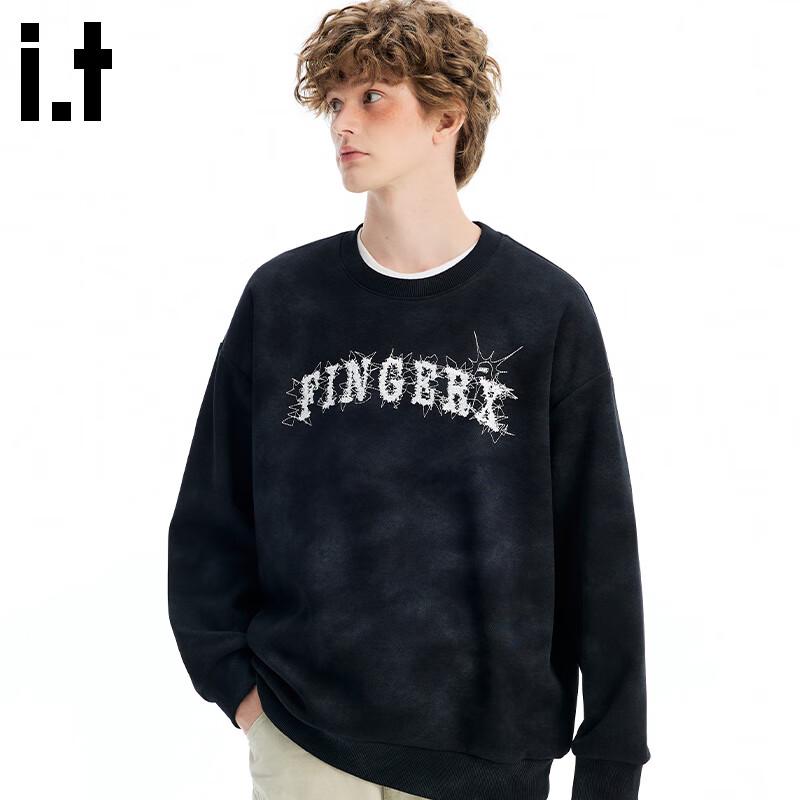 fingercroxxit Men's Heavyweight Embroidered Pullover Sweatshirt