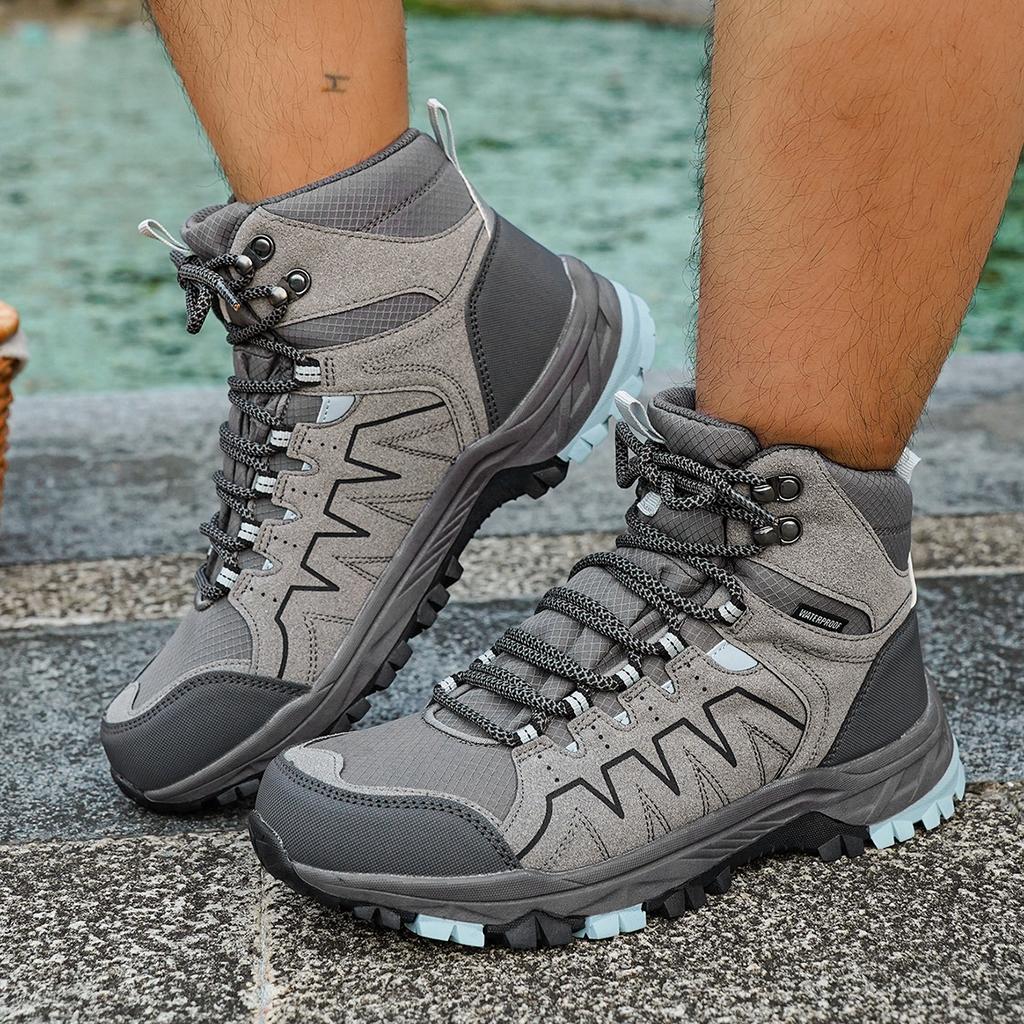 Outdoor mid-top camping shoes lightweight non-slip wear-resistant mountaineering sports shoes adventure off-road hiking shoes