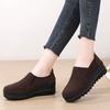 Rutschfeste Damen Plateau Schuhe Mode Kuhveloursleder Keilabsätze Slipper Loafer Freizeitschuhe