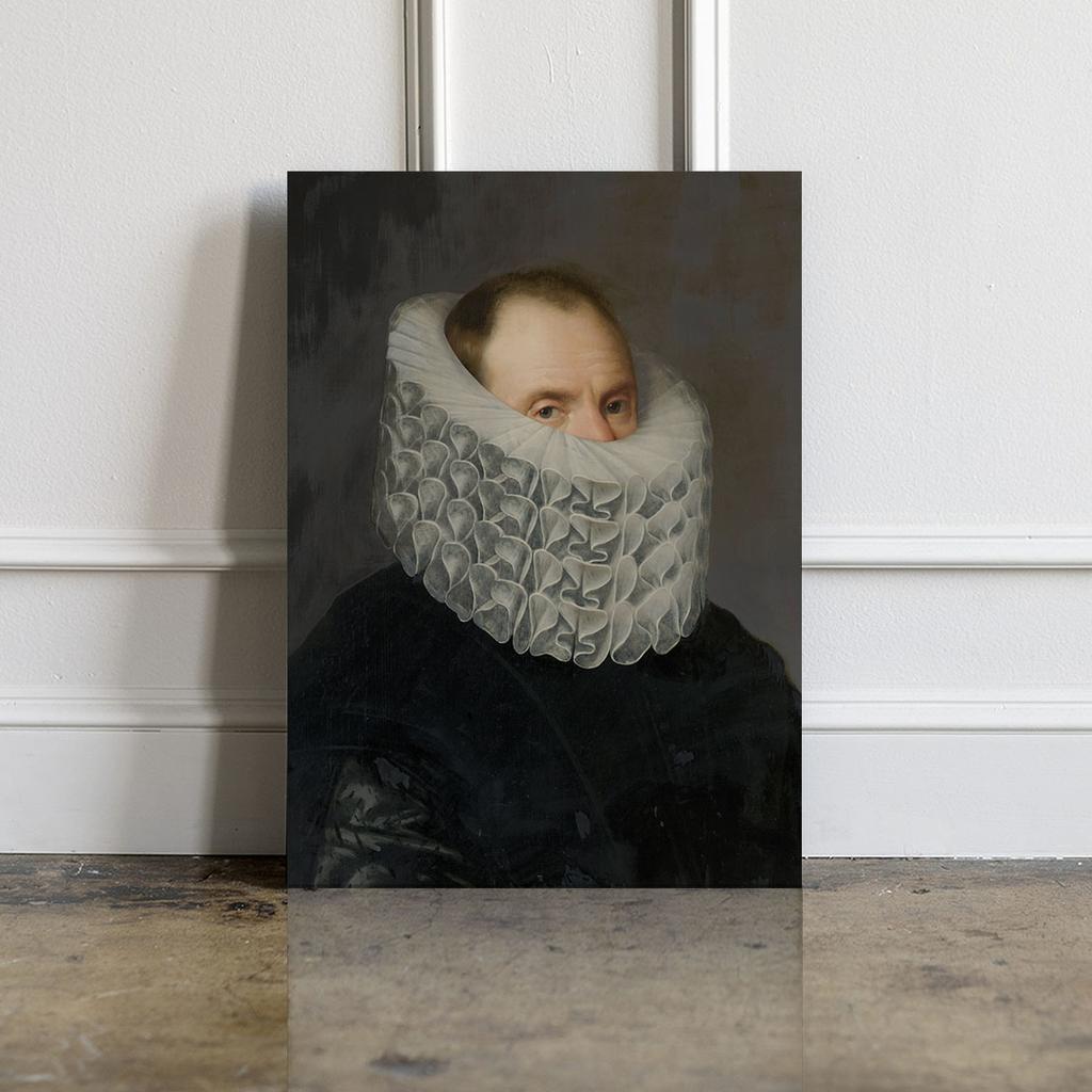 Canvas Painting Portrait White Lace