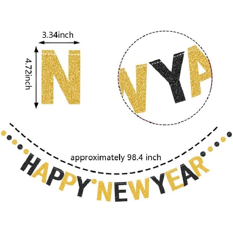 Happy New Year 2026 Banner New Years Eve Party Sign 2026 Happy New Year Party Supplies