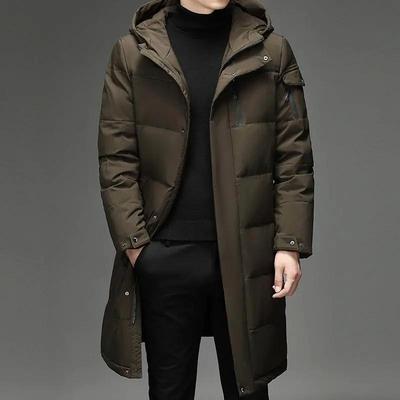 Erkek Modası Kapşonlu Montlar Erkek Kış Kalın Sıcak Su Geçirmez Parka Palto Aşağı Montlar Uzun Parka 5XL