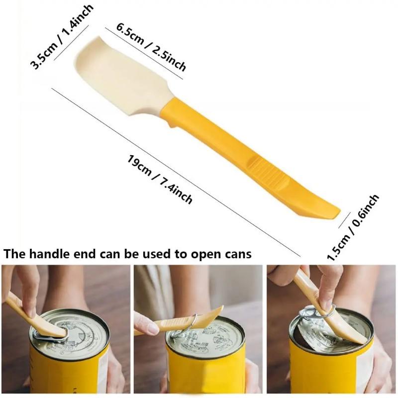 Silicone Jam Spatula with Can Opener End Multi Purpose Spreaders for Jar Peanut Butter Jelly Chocolate Spreader Mixing Scraper