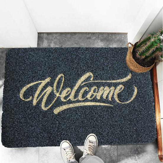 Front Door Mat Welcome Letter Print Home Decor Durable Front Entrance Floor