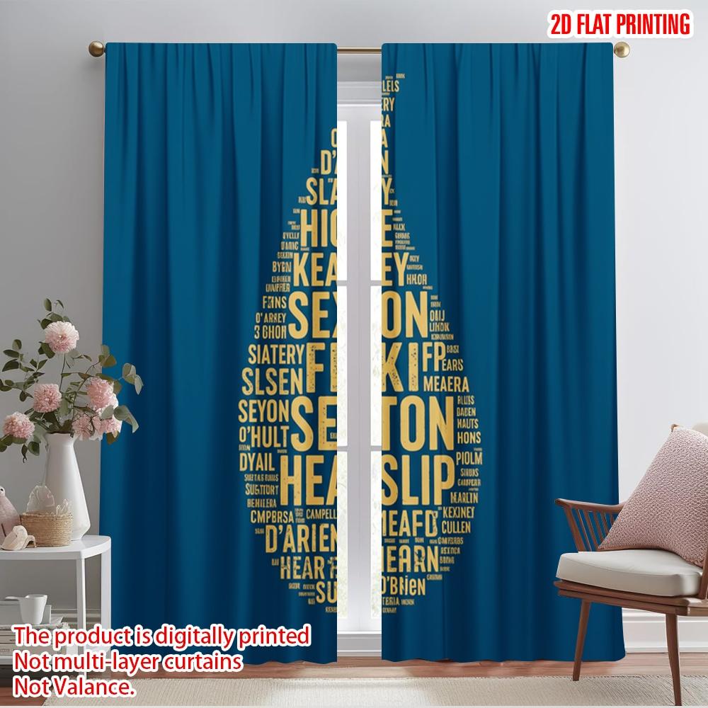 

2pcs 2D flat printing Scene Curtain Ross Orr Horgan Kearney Polyester Without Electricity Holiday Decorations Use for All 52.50×116.00 CM 2pcs