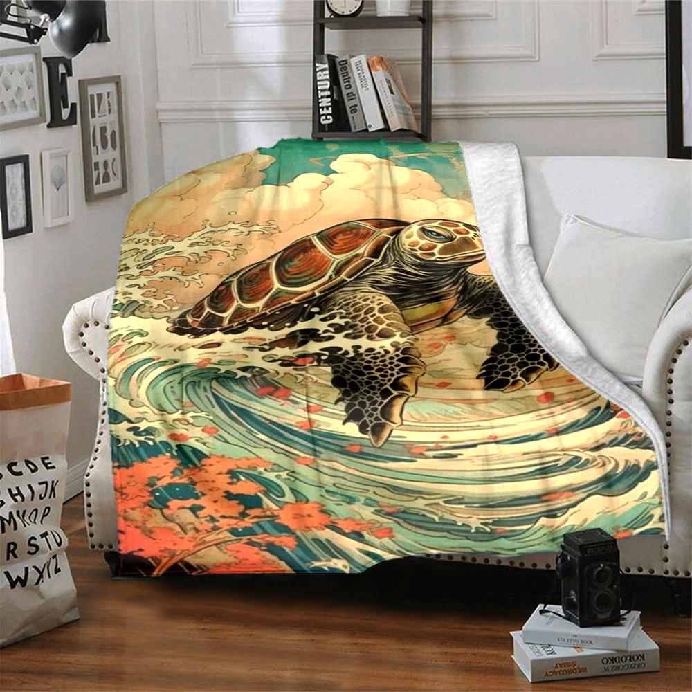 1 Stück Schildkröte Wellen Decke Leichte Flanell Decke Überwurfdecke Für Sofa, Bett, Reisen, Camping, Wohnzimmer, Couch, Stuhl Und Bett yy2509026207