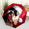 1pc Santa Dog Automatic Folding Umbrella - 8-Rib Automatic Open/Close, Large Canopy Birthday Festival Gift Yy251217162
