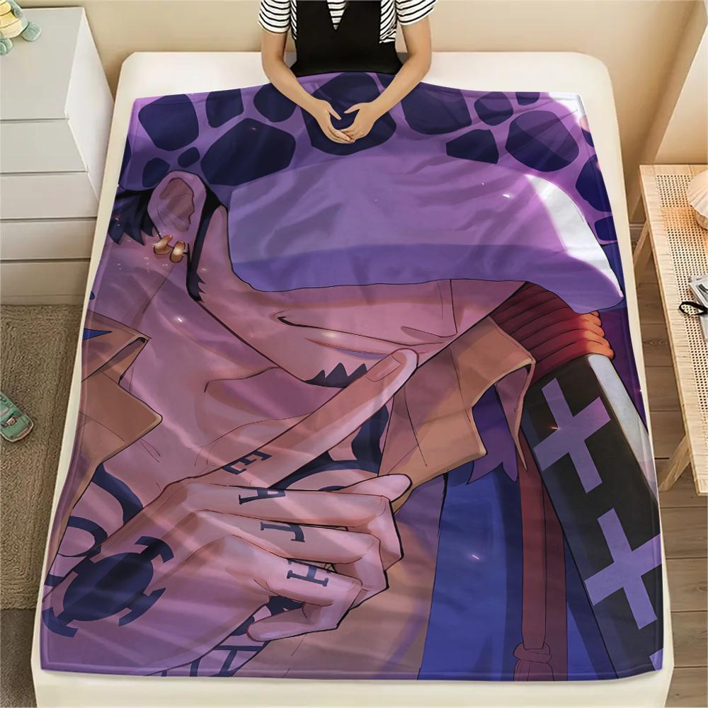Flanelová deka s potiskem postaviček z One Piece, Vysoká kvalita, Pohodlná pro všechna roční období, Domácí dekorace, Teplo a pohodlí, Perfektní jako vánoční dárky