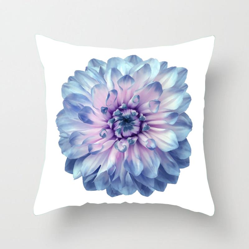 

Квадратна наволочка з принтом синіх квітів Автомобіль Диван Офісне крісло Наволочка Проста прикраса для дому Наволочка 40X40CM