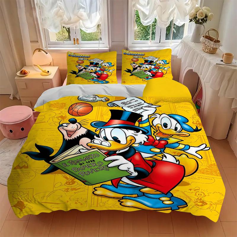 Custom Name Donald Duck Book Cover Print 3Pcs Bedding Set Duvet Cover With 2 Bedro Pillowcase Home Birthday Gift