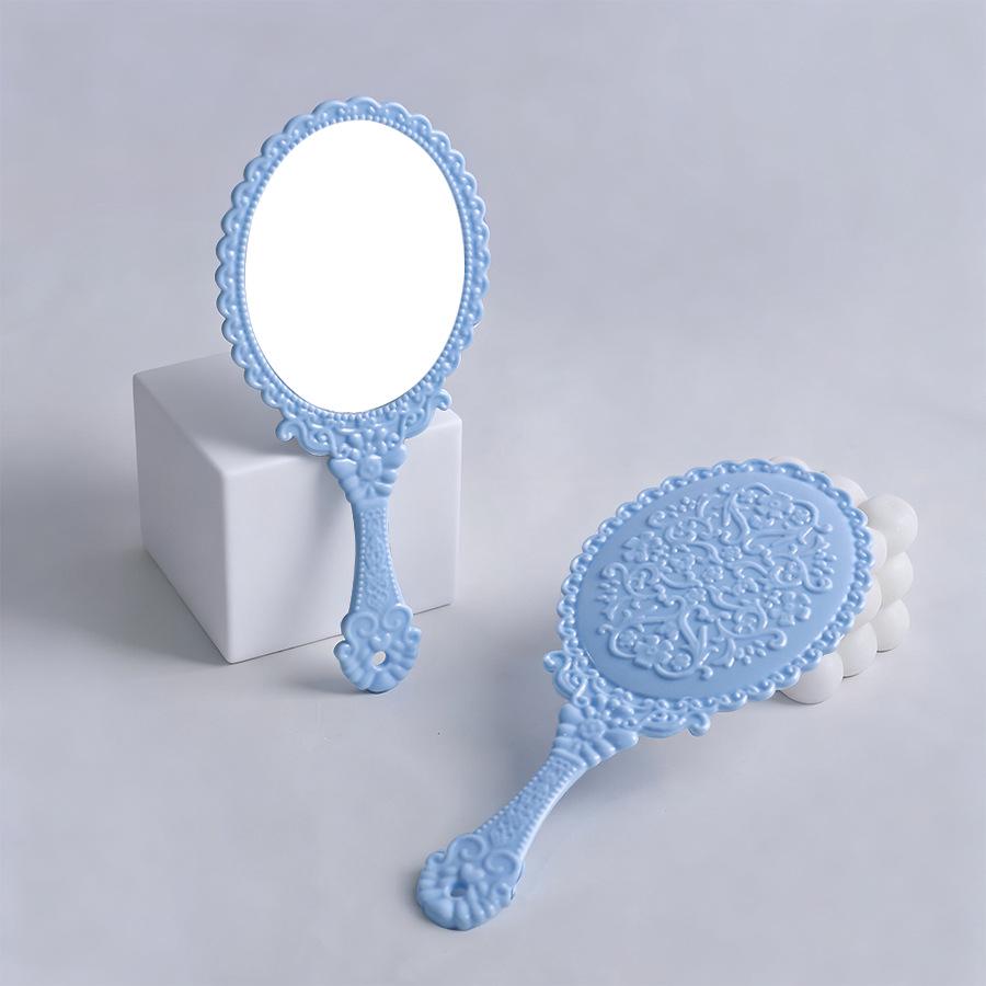 

Large Retro Rose Gold HD Handheld Makeup Mirror - Portable Vanity Mirror with Electroplated Finish