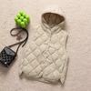 Herbst und Winter Neu Damen Leichte Kapuzen-Daunenweste Rundhalsausschnitt Kurz Warm Entenflaum Tragbar Tanktop Groß