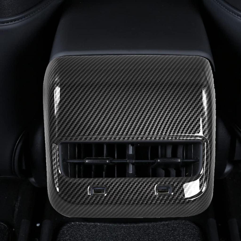 Tesla Model 3/Y Rear Seat Air Vent & Armrest Cover with Anti-Kick Panel - Free Shipping