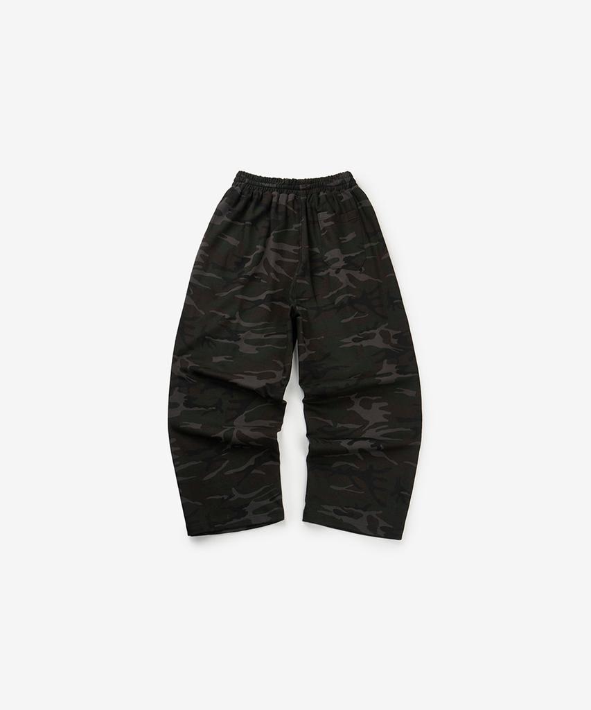 Leubase Old School Double-Pleated Wide Terry Pants_Black Camo