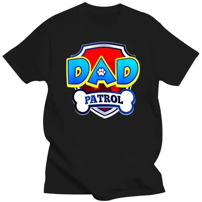 Roupa Masculina Camiseta Patrulha do Papai Cachorro Engraçado Presente Festa de Aniversário Camiseta Preta Tamanho P-3Xl Presente de Aniversário Camiseta