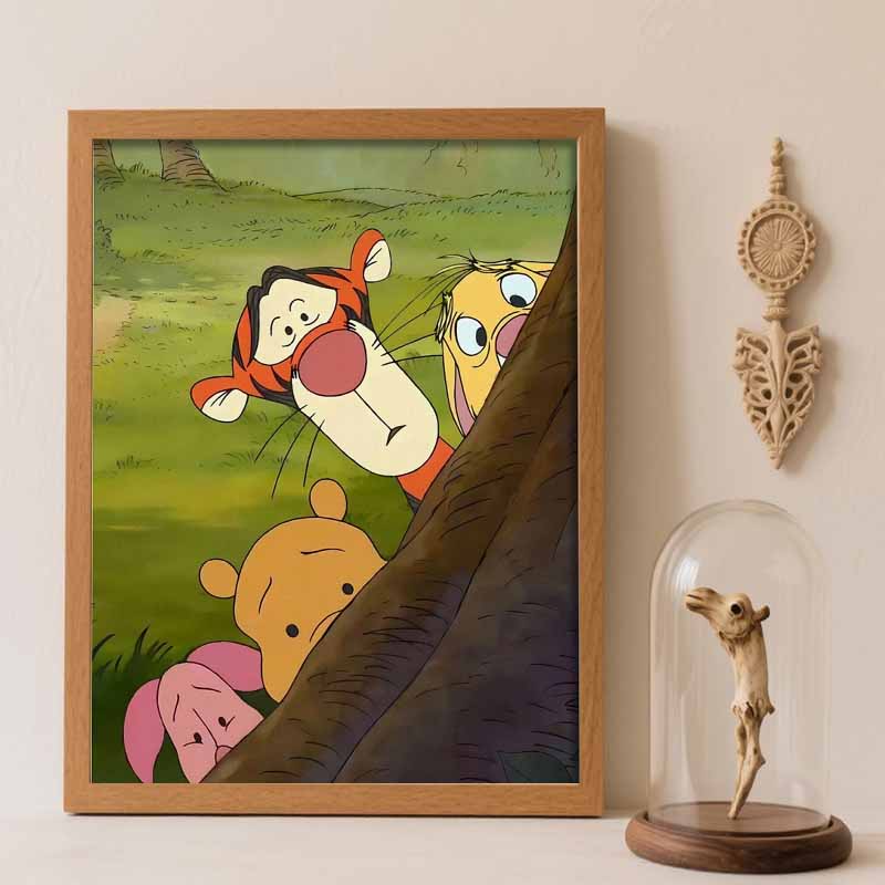 Disney Diamond Art Painting Pooh Tiger Piglet Home Wall Decor Crafts Adult/Beginner Gift Ideas Creative Home Decor Round 20x30cm