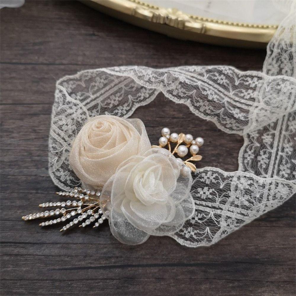 Feenhochzeit Handgelenkblume Brautjungfer Blumiges Handgelenkband Hochzeits-Handgelenkblume Seidenband-Armband