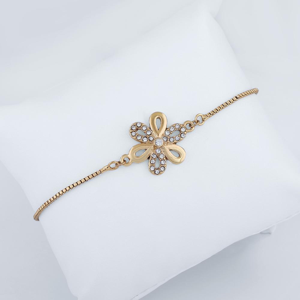 

Эстель позолоченный браслет-цепочка с цветком и кристаллами для женщин