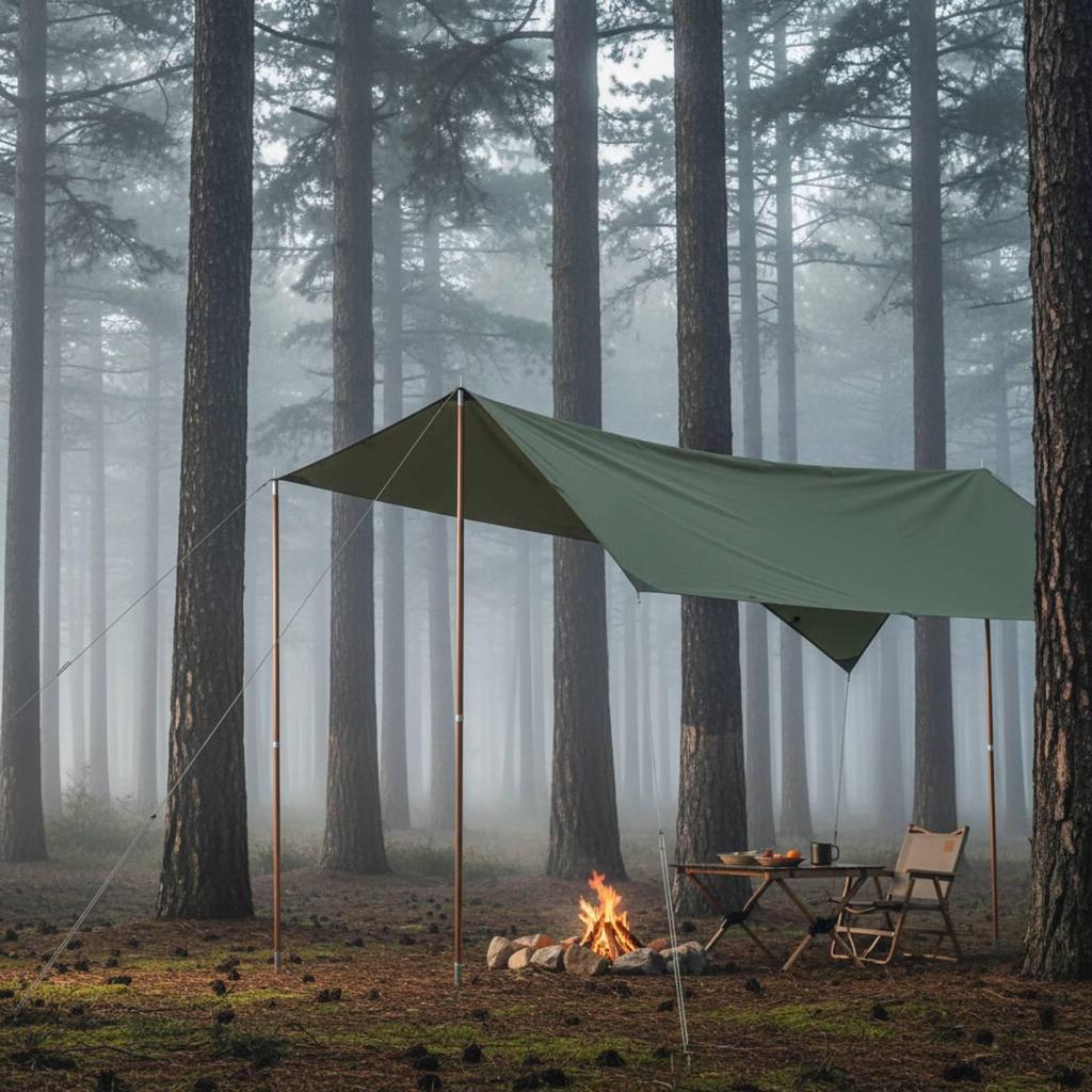 2 Pieces Awning Pole Thickened Tarp Lightweight for Outdoor Shelter