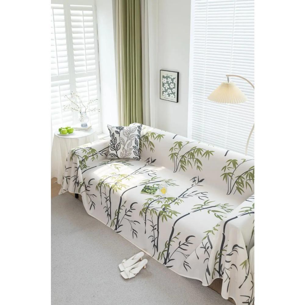 Ice Silk Flower Sofa Cover Blanket Non-slip Sofa Towel Living Room Furniture Decor Tapestry Couch Cover Universal Sofa Towel