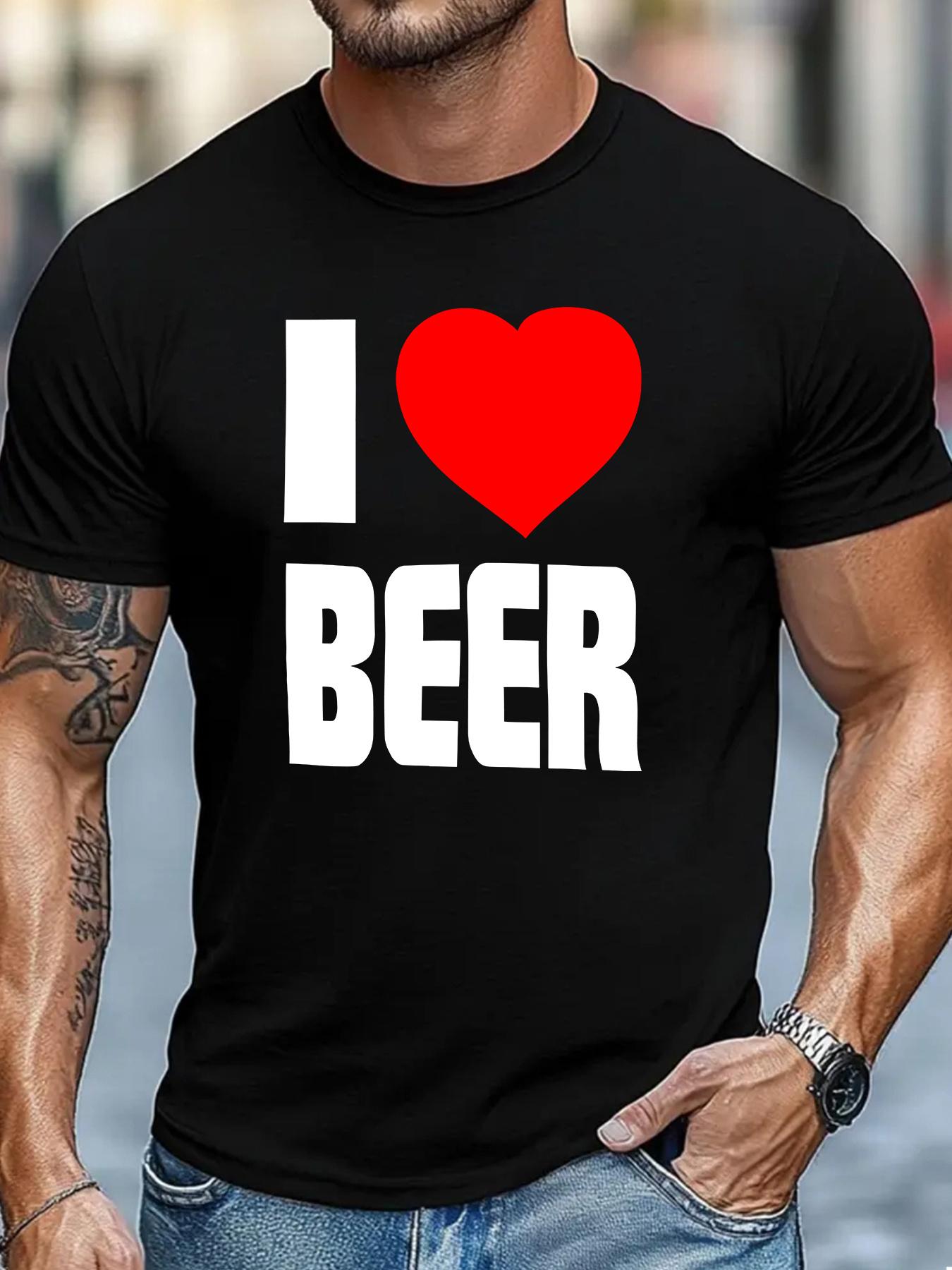

I Love Beer Heart Pattern Print Men S T-Shirt XXL