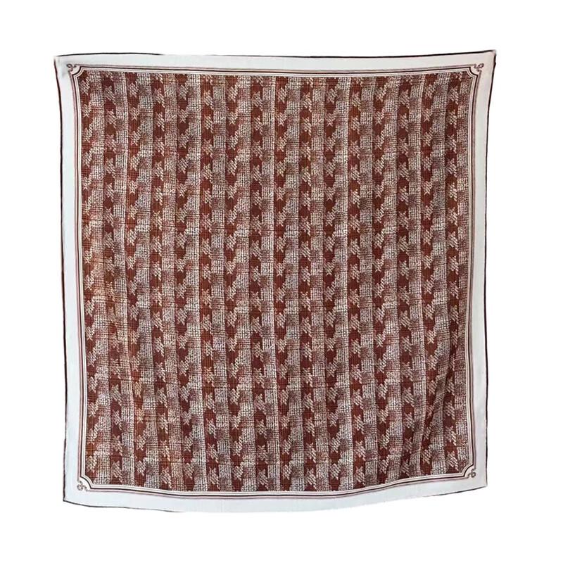 NINA SOLOR Wool Plaid Double-Sided Square Scarf