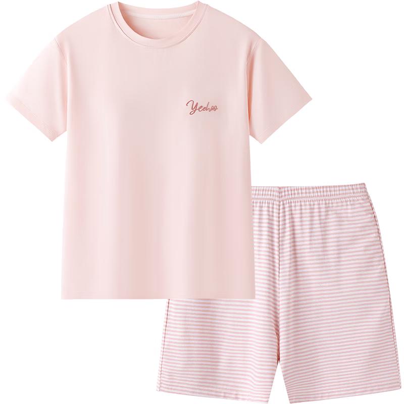 YEEHOO Teen Girl s 7A Antibacterial Lyocell Blend Summer Pajama Set M