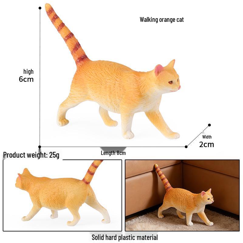 Solid Orange Persian, Ragdoll, Somali, and Blue Short-haired Cat Simulation Models