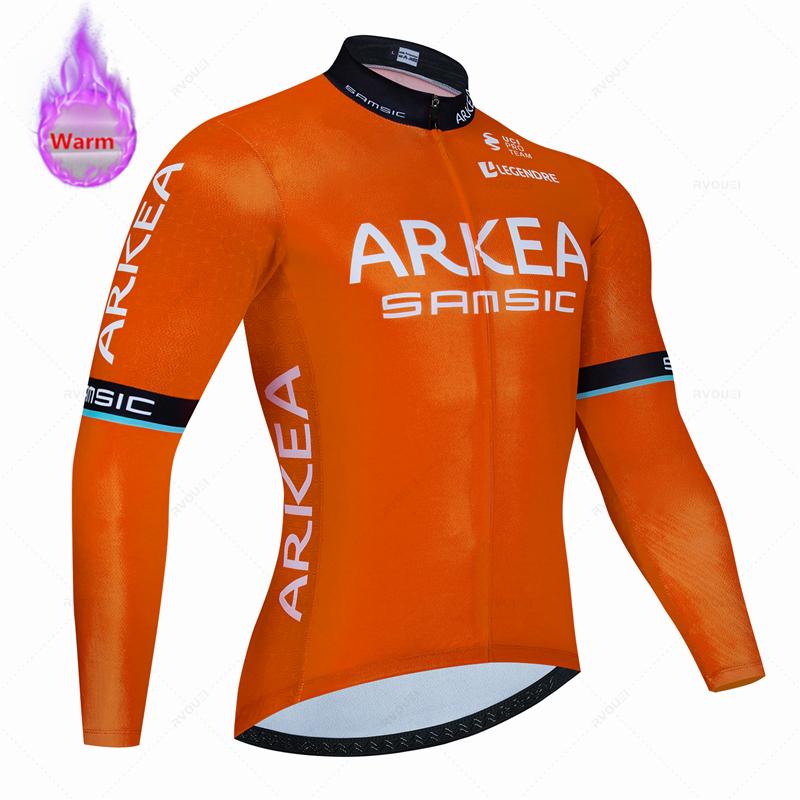 Arkea-Thermal Fleece Cycling Jersey Set, Bicycle Clothing, Outdoor Bike Clothes, MTB Ropa Ciclismo, Bib Pants Set, Winter