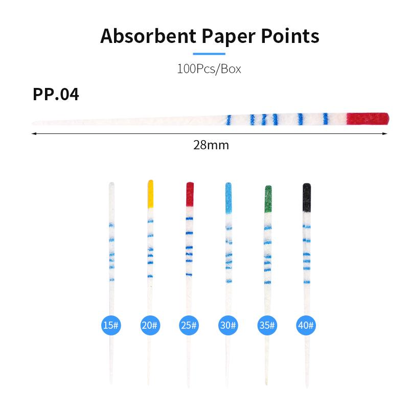Dental Absorbent Paper Points 04 15-40# Root Cancel Endodontics Gutta Percha Cotton Fiber Tips Dentist Tool
