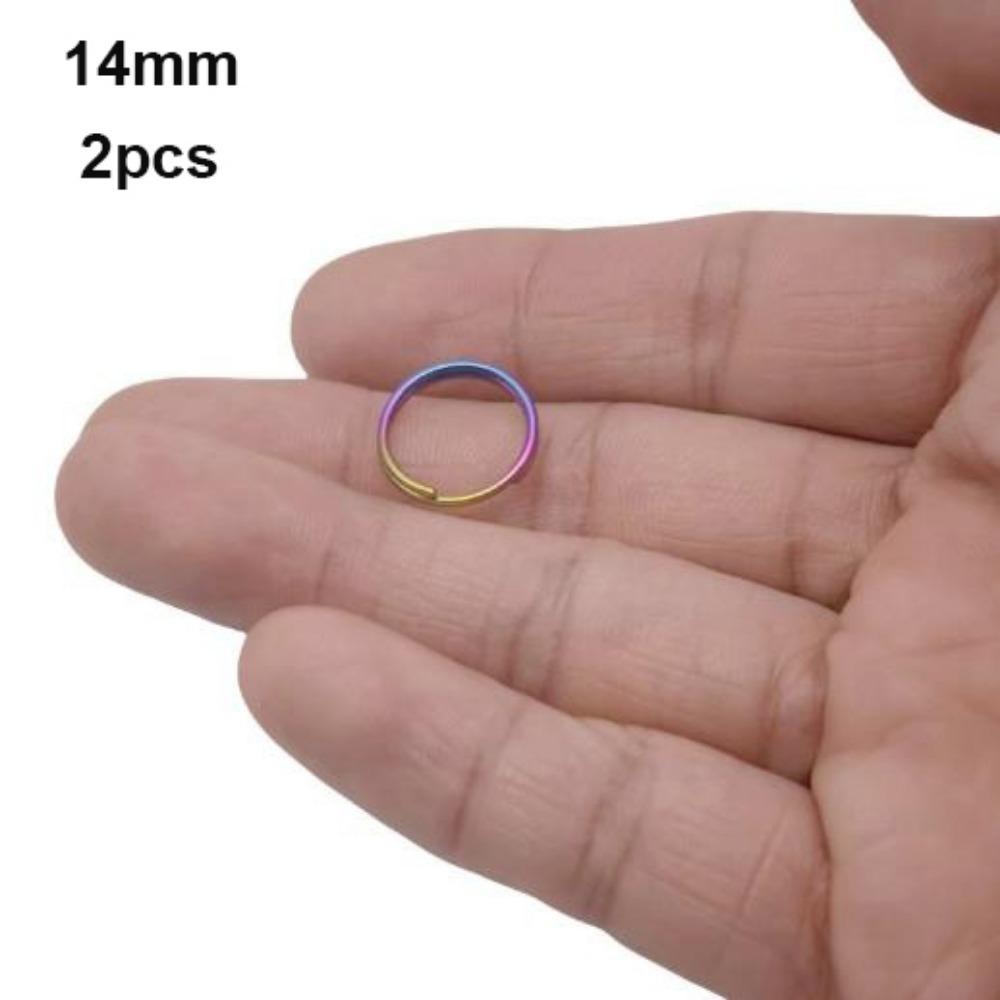 2pcs Multisizes Titanium Alloy EDC Key Chain Portable Key Holder  Camping Travel Hanging Tool