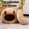 Pet Soft Winter Warm Caves Cat Cave Beds For Indoor Cat Nest Semi-Enclosed Dog Tent Bed With Cover Kitten Small Animals Nests