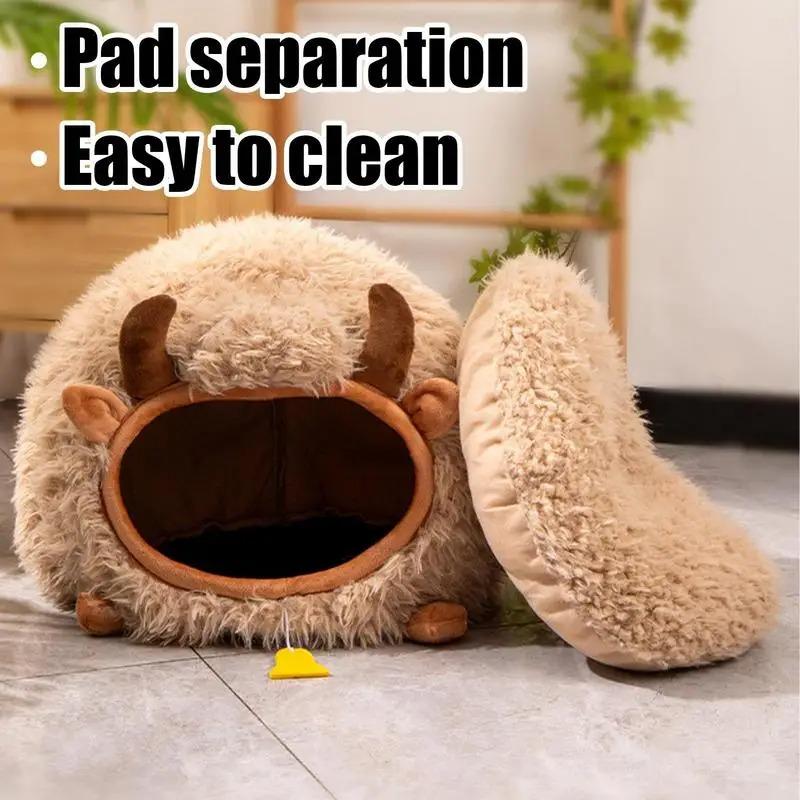 Pet Soft Winter Warm Caves Cat Cave Beds For Indoor Cat Nest Semi-Enclosed Dog Tent Bed With Cover Kitten Small Animals Nests