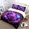 Dreamy Purple Roses And Butterfly Hearts Bedding Set For Kids Luxury Gift 3Pcs Digital Print Comforter Set Soft Comfortable