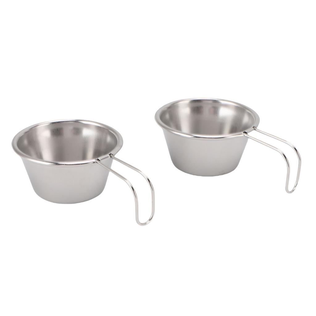 2PCS Mini Camping Cups Stainless Steel Small Stacking Cup with Handle for Outdoor Picnic Hiking