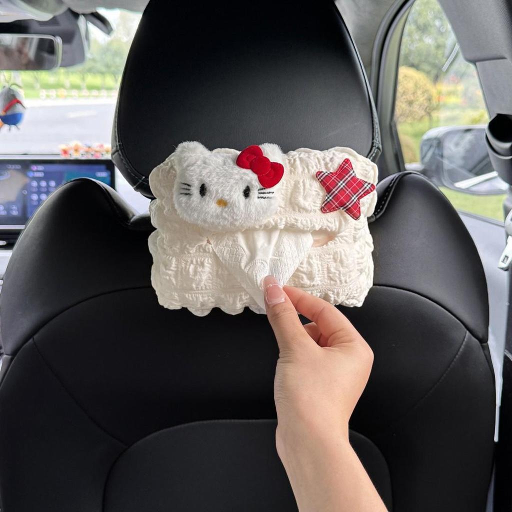 Hello Kitty Car Tissue Box - Cute Cartoon Hanging Interior Decoration