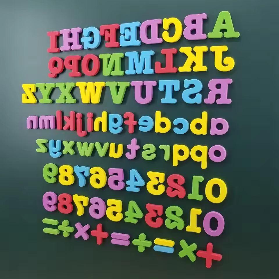 Magnetische Lern-Alphabet-Buchstaben, Kunststoff-Kühlschrankaufkleber, Kleinkinder, Kinder, Lernen, Rechtschreibung, Zählen, Lernspielzeug
