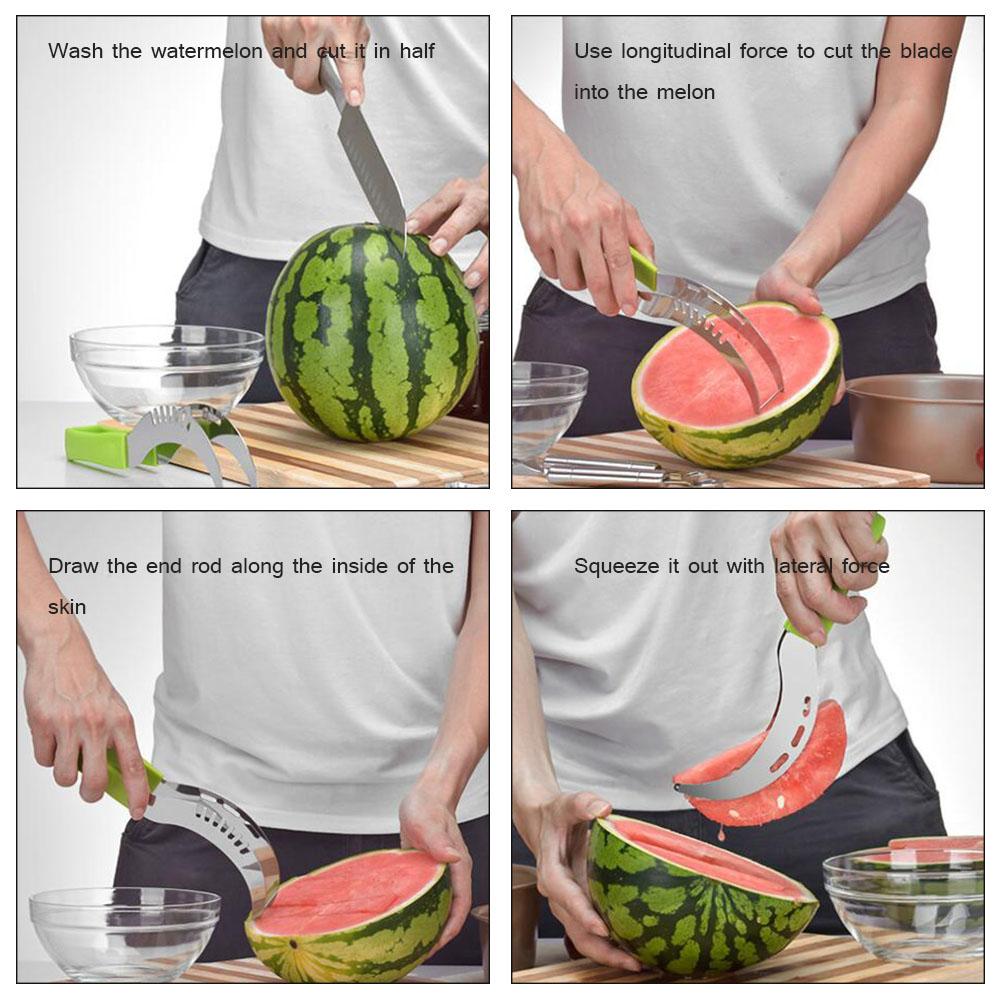 Wassermelonen-Schneidwerkzeug Cantaloupe-Frucht-Schneidschneider und Servierer Stahlkern Schneidutensil