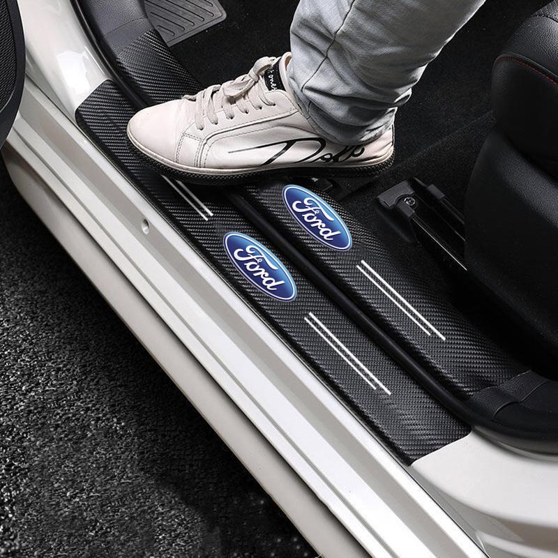 Car Sticker Carbon Fiber Car Sticker Auto Door Trunk Protective Strip For Fords 2 3 4 5 MK 2 6 7 Ranger Fiesta Kuga Mondeo Fusio