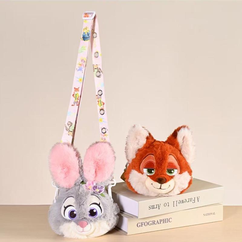 Zootopia Nick Wilde Spring Day Girls Floral Crossbody Bag Plush Doll Bag