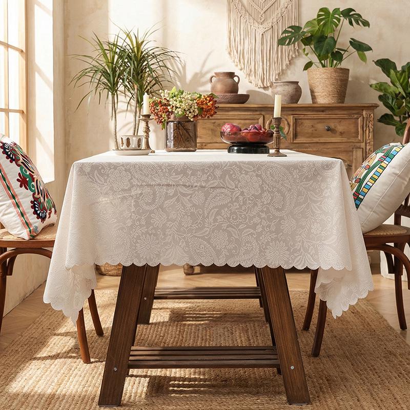 Japanese Retro Pastoral Rectangular Tablecloth: Dustproof, Heat-Resistant Dining or Coffee Table Cover