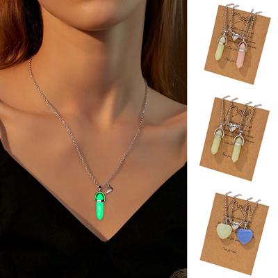 Crystal Necklace Crystal Pendant Necklace Couple Necklace With Blessing Card Gift