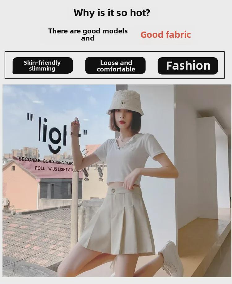 Large Black High-Waist Pleated A-Line Wide-Leg Shorts for Women