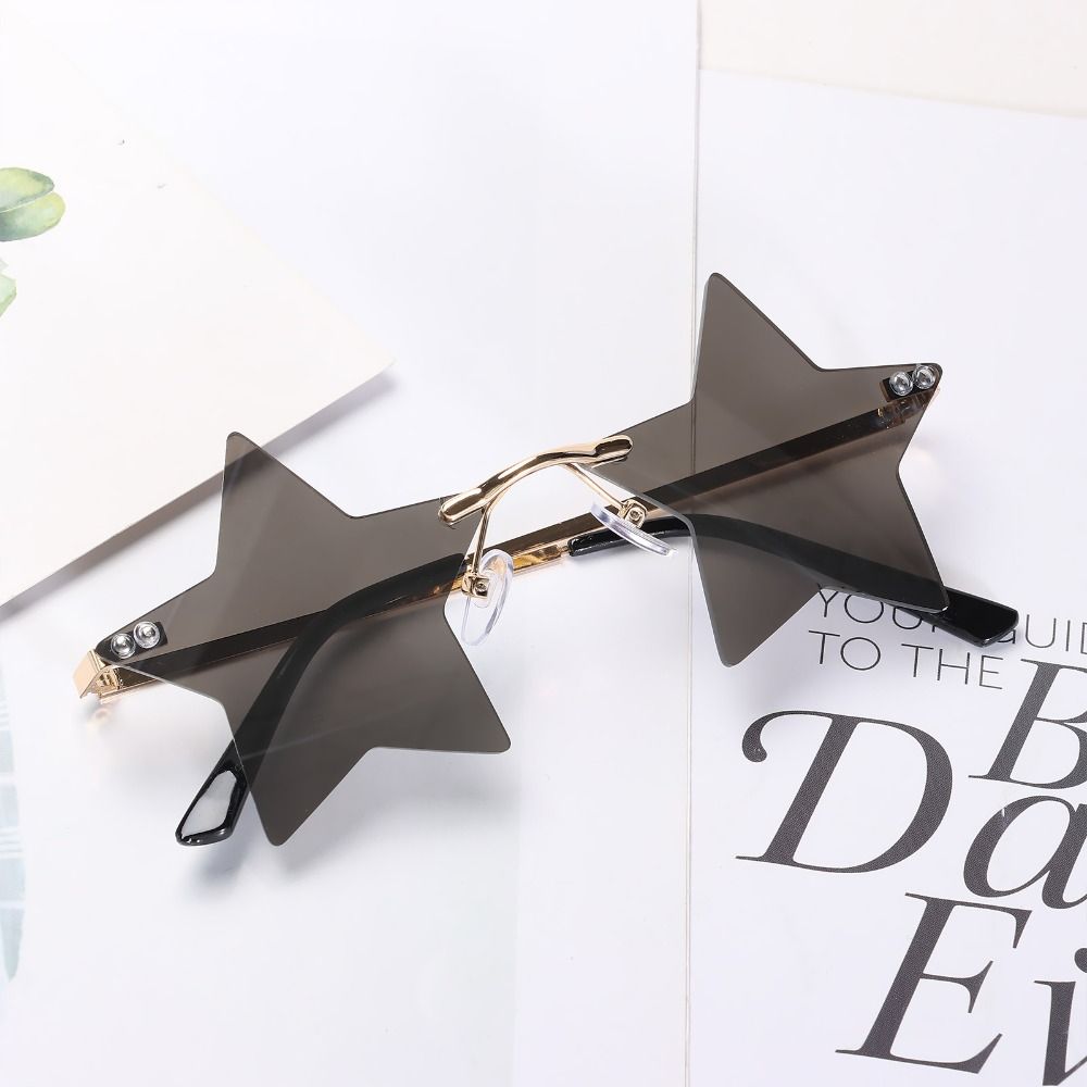 UV400 Eyewear Street Shot Rimless Sun Glasses Star Shape Sunglasses Pentagram Sunglasses