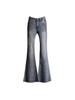 Distressed Vintage Low-Rise Micro-Flare Women's Jeans, Summer American Style, Raw Hem, Slimming Fit
