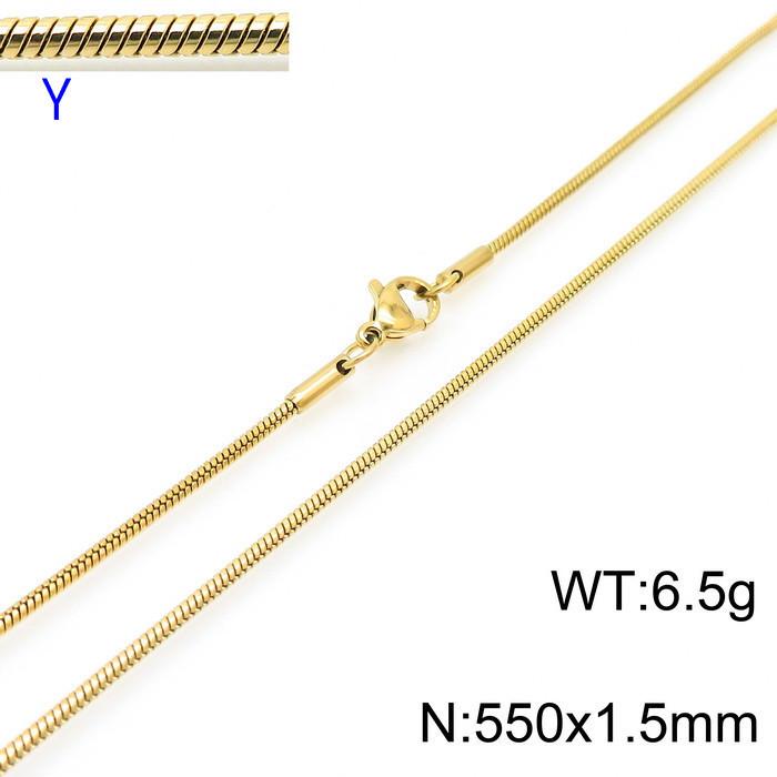 Stainless Steel Unisex Necklace - Titanium Steel DIY Chain with Round Snake Bone Design