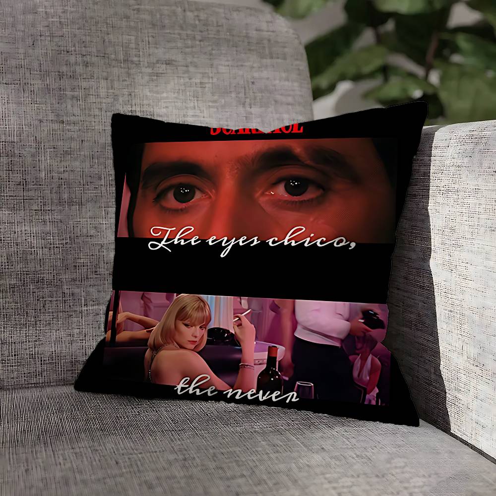 Tony Montana S-ScarfaceS Pillow Case For Sofa Decor Car Office Room Printing Cushion Cover Decorations and Protector