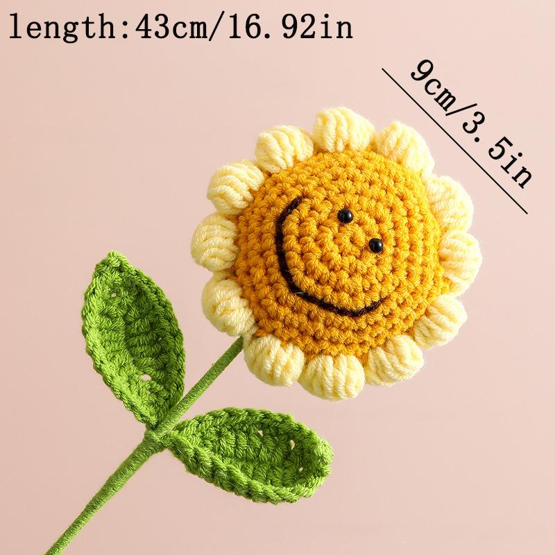 

Hand-Knitted Artificial Flower Sunflower Crochet Hook Fake Flowers Mother s Day Teacher s Day Gift Photography Props